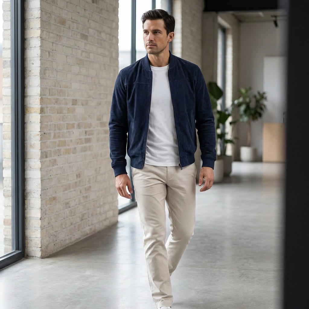 ROBERTO – Bomber Uomo in Ecocamoscio