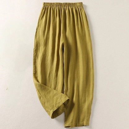MARGHERITA – Pantaloni Donna a Gamba Larga con Elastico in Vita