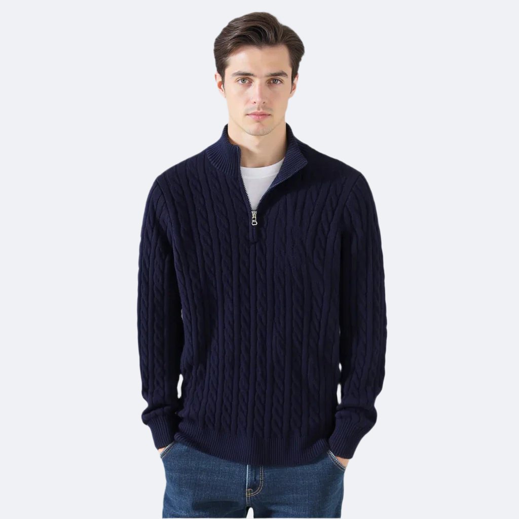 ARMANDO – Maglione Uomo a Trecce con Zip