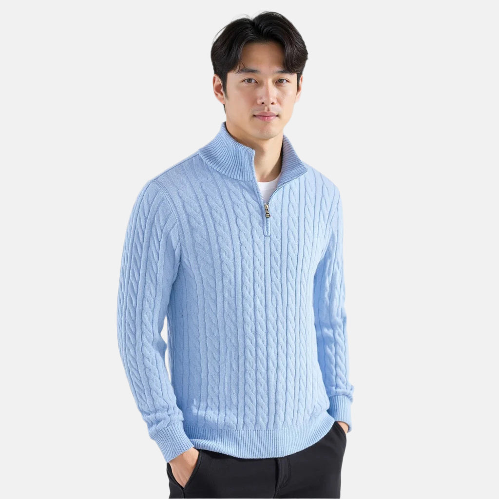 ARMANDO – Maglione Uomo a Trecce con Zip