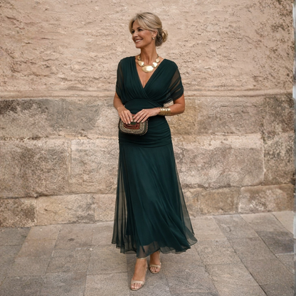 ROSSANA – Vestito Lungo Donna Off Shoulder in Chiffon