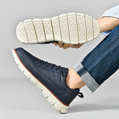 BRUNO – Scarpe Casual Uomo in Pelle Blu Navy