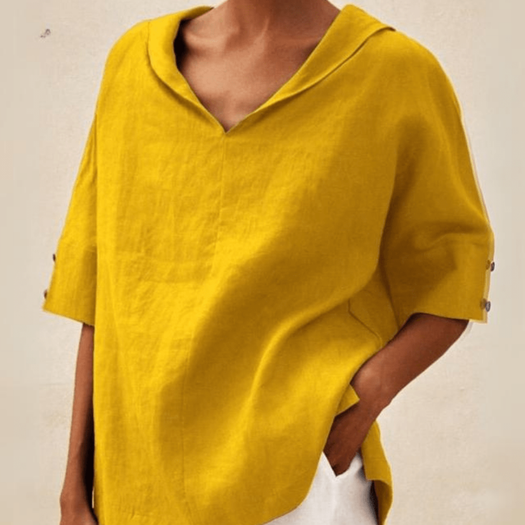 ALESSIA – Blusa Donna Oversize con Colletto a V