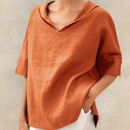 ALESSIA – Blusa Donna Oversize con Colletto a V