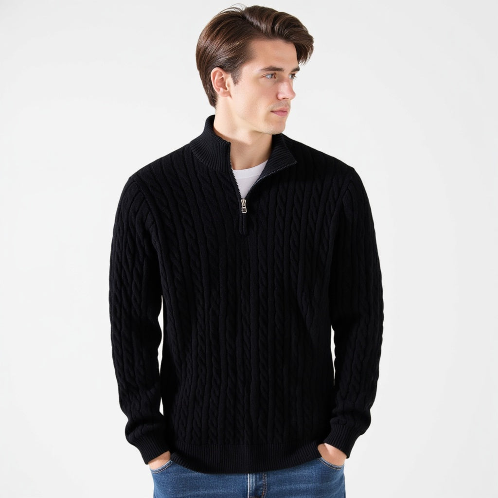 ARMANDO – Maglione Uomo a Trecce con Zip
