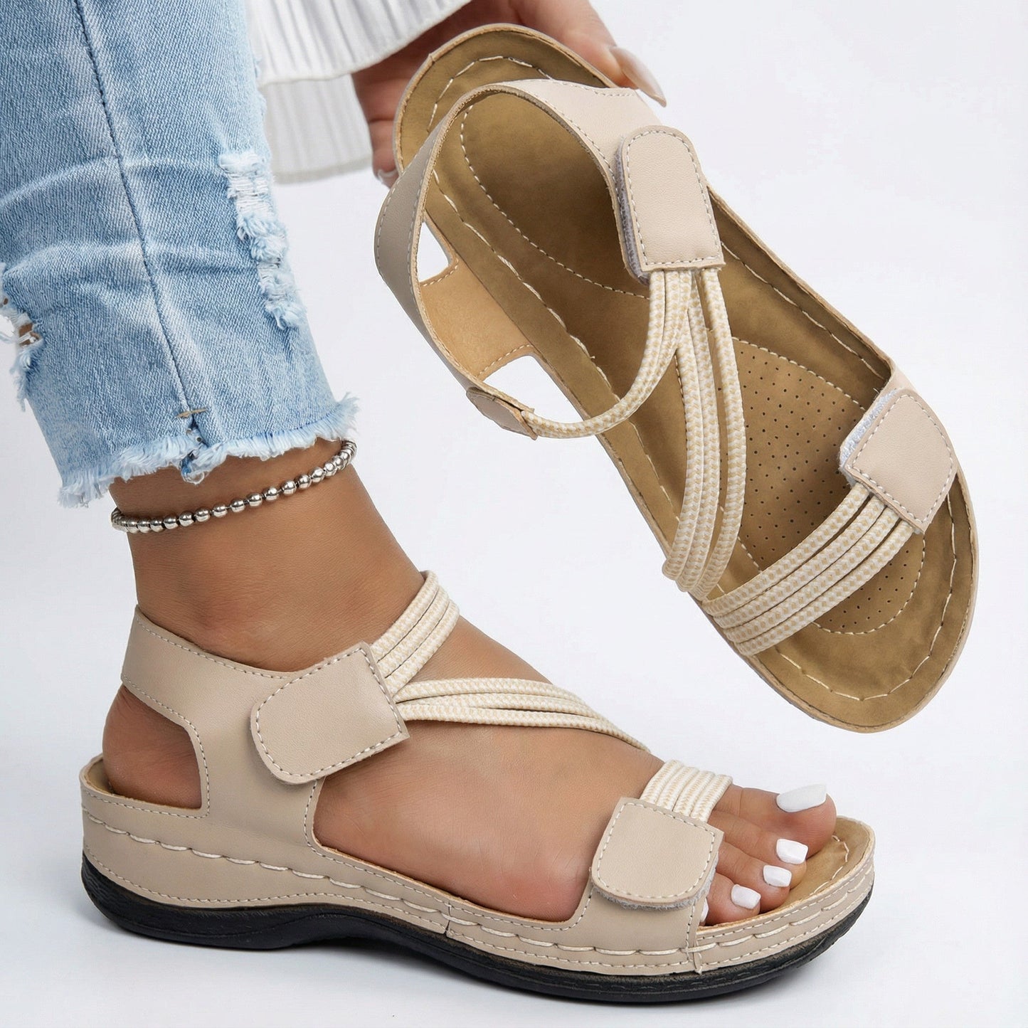 SALERNO – Sandalo Donna con Fasce Elastiche