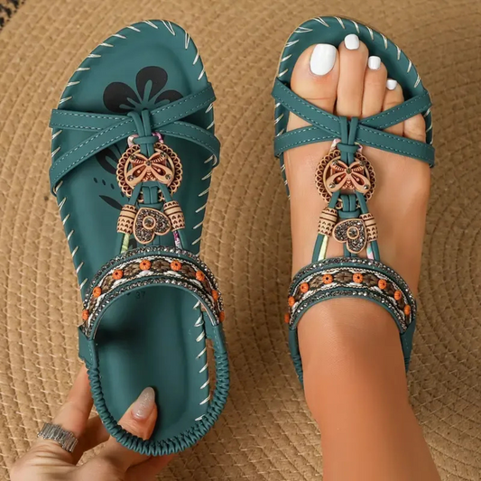 LUNA – Sandalo Donna Bohémien con Perline