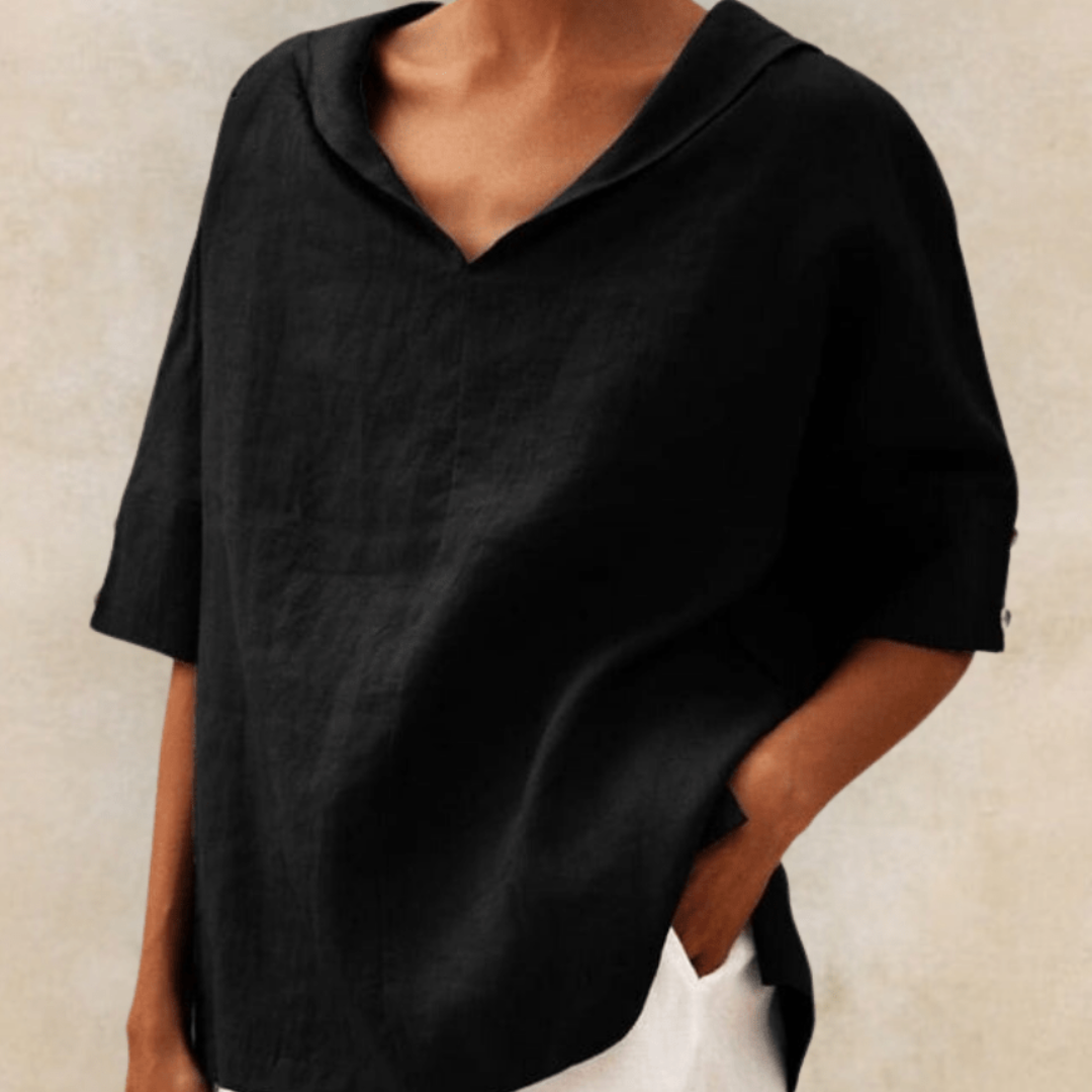 ALESSIA – Blusa Donna Oversize con Colletto a V