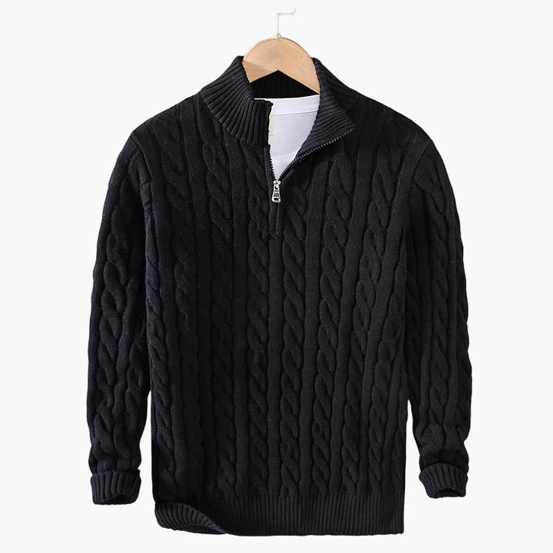 ARMANDO – Maglione Uomo a Trecce con Zip