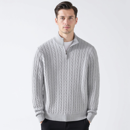 ARMANDO – Maglione Uomo a Trecce con Zip