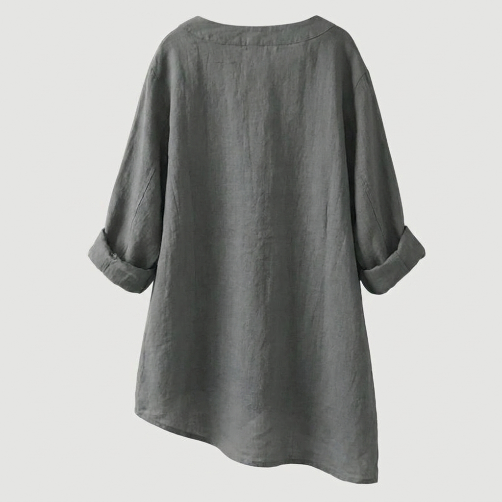 RAVENNA – Blusa Donna Oversize con Scollo a V e Bottoni