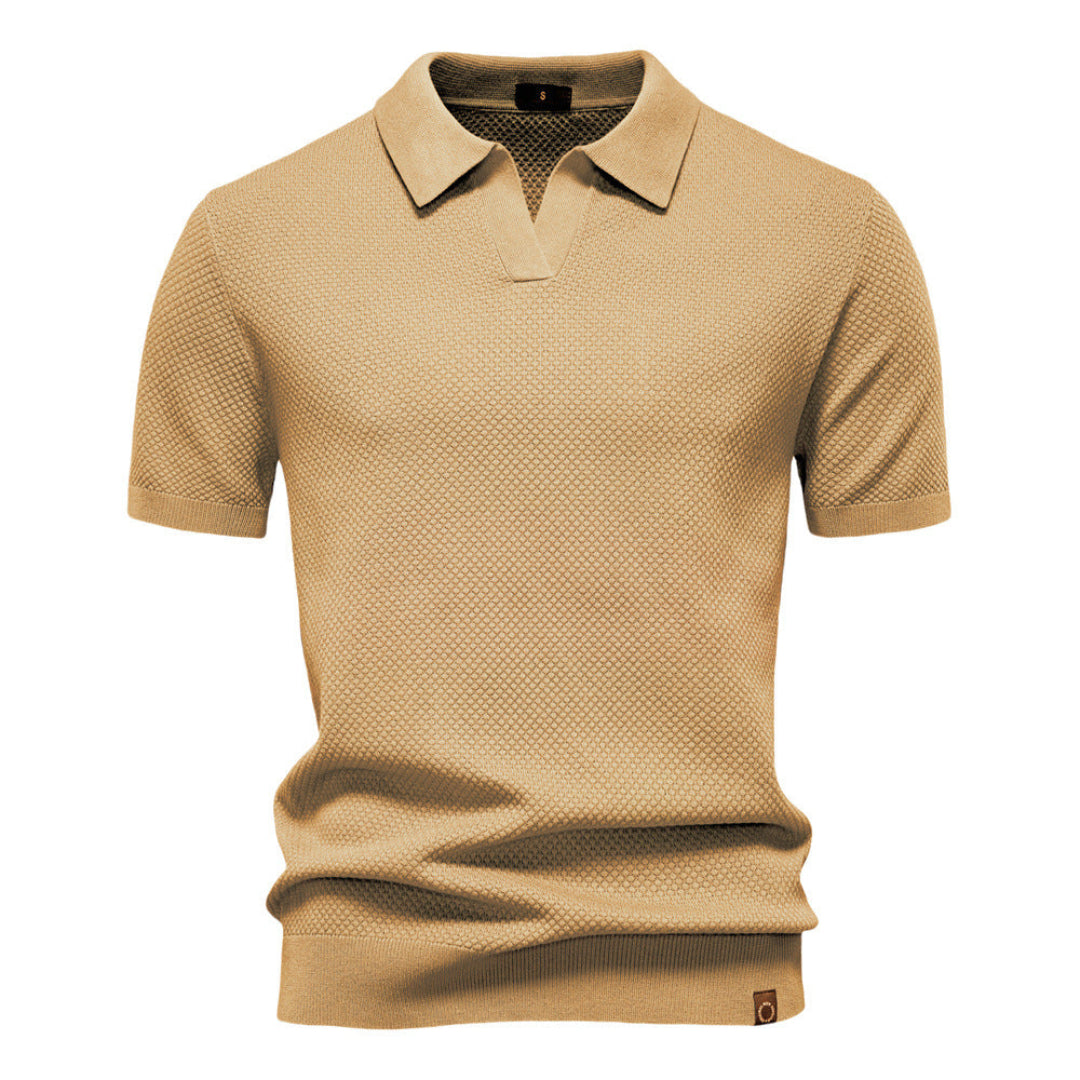 LEONE – Polo Uomo in Maglia Traforata Bianca