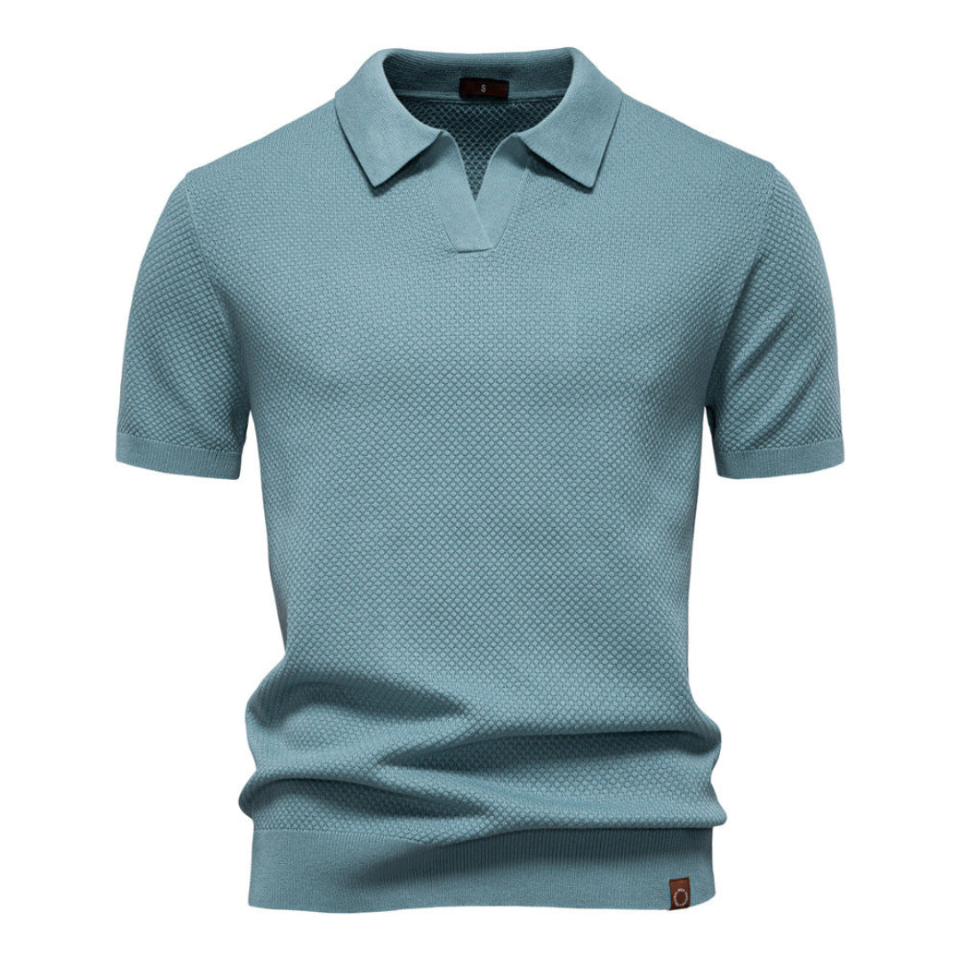 LEONE – Polo Uomo in Maglia Traforata Bianca