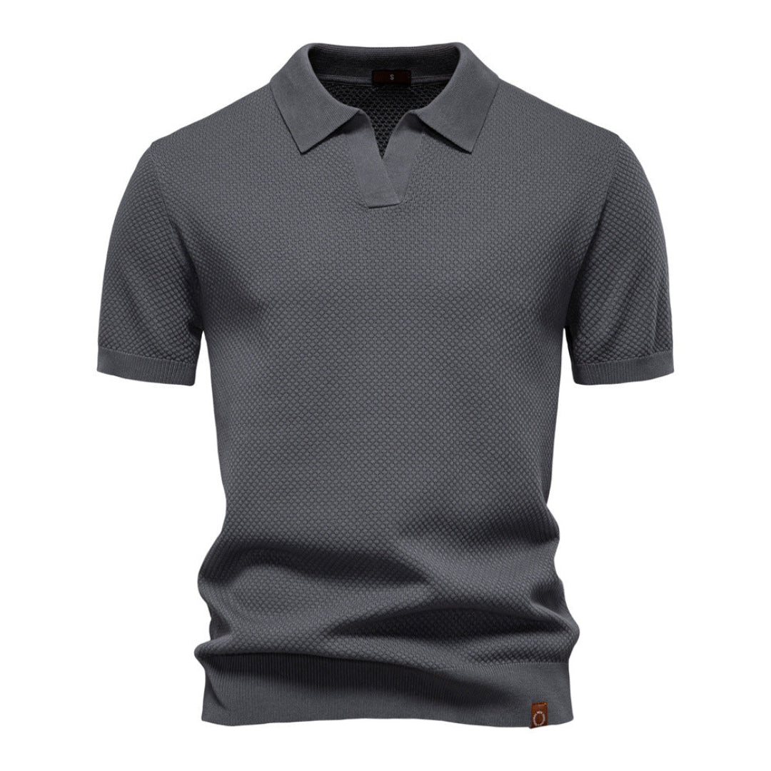 LEONE – Polo Uomo in Maglia Traforata Bianca