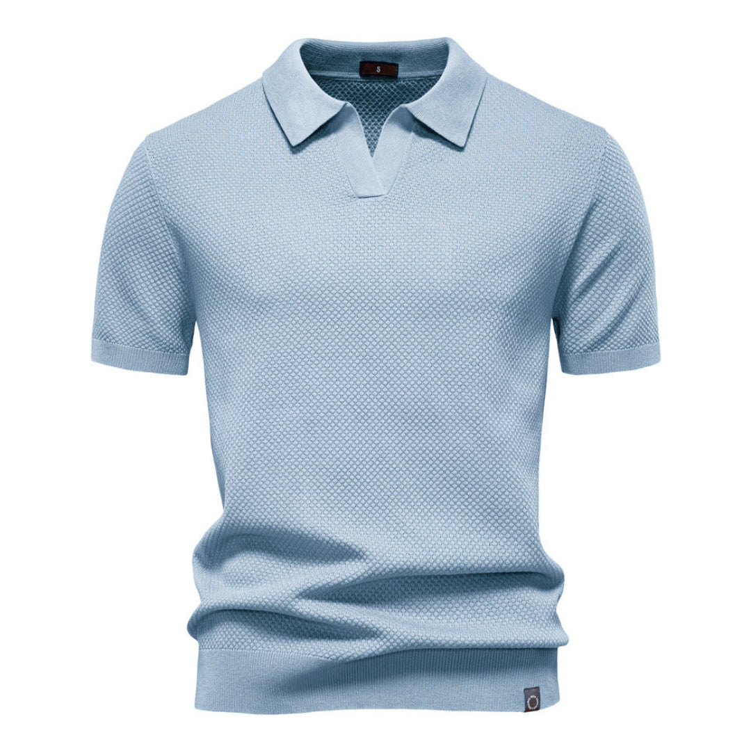 LEONE – Polo Uomo in Maglia Traforata Bianca