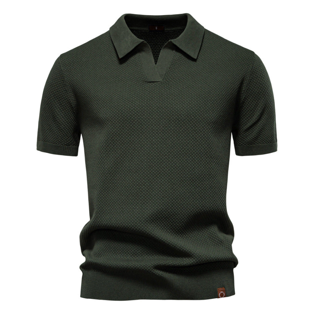 LEONE – Polo Uomo in Maglia Traforata Bianca