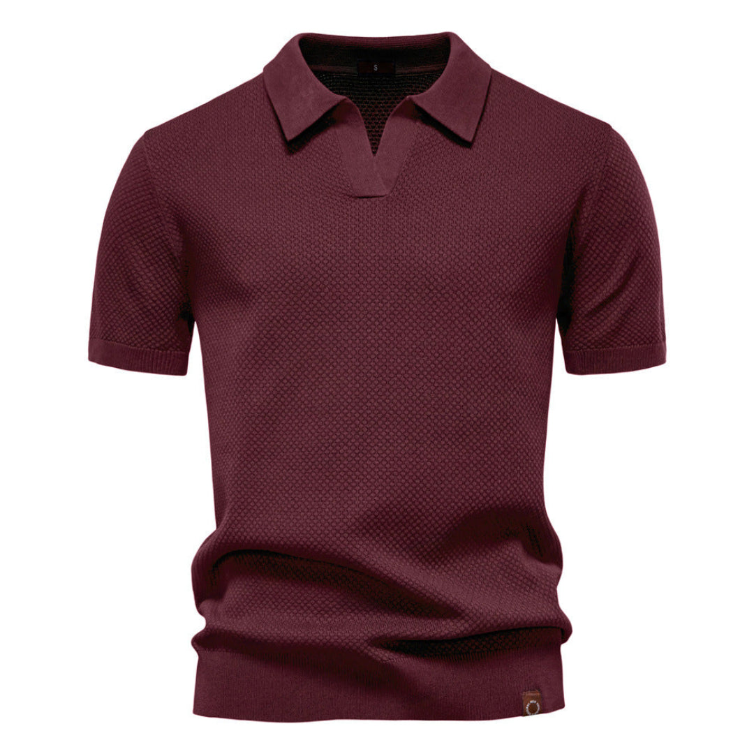 LEONE – Polo Uomo in Maglia Traforata Bianca