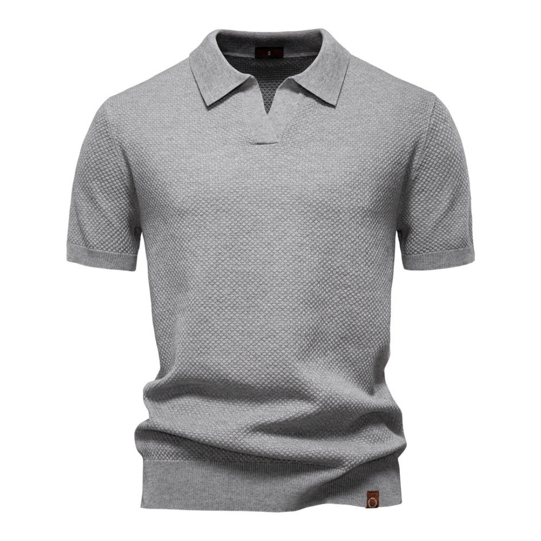 LEONE – Polo Uomo in Maglia Traforata Bianca