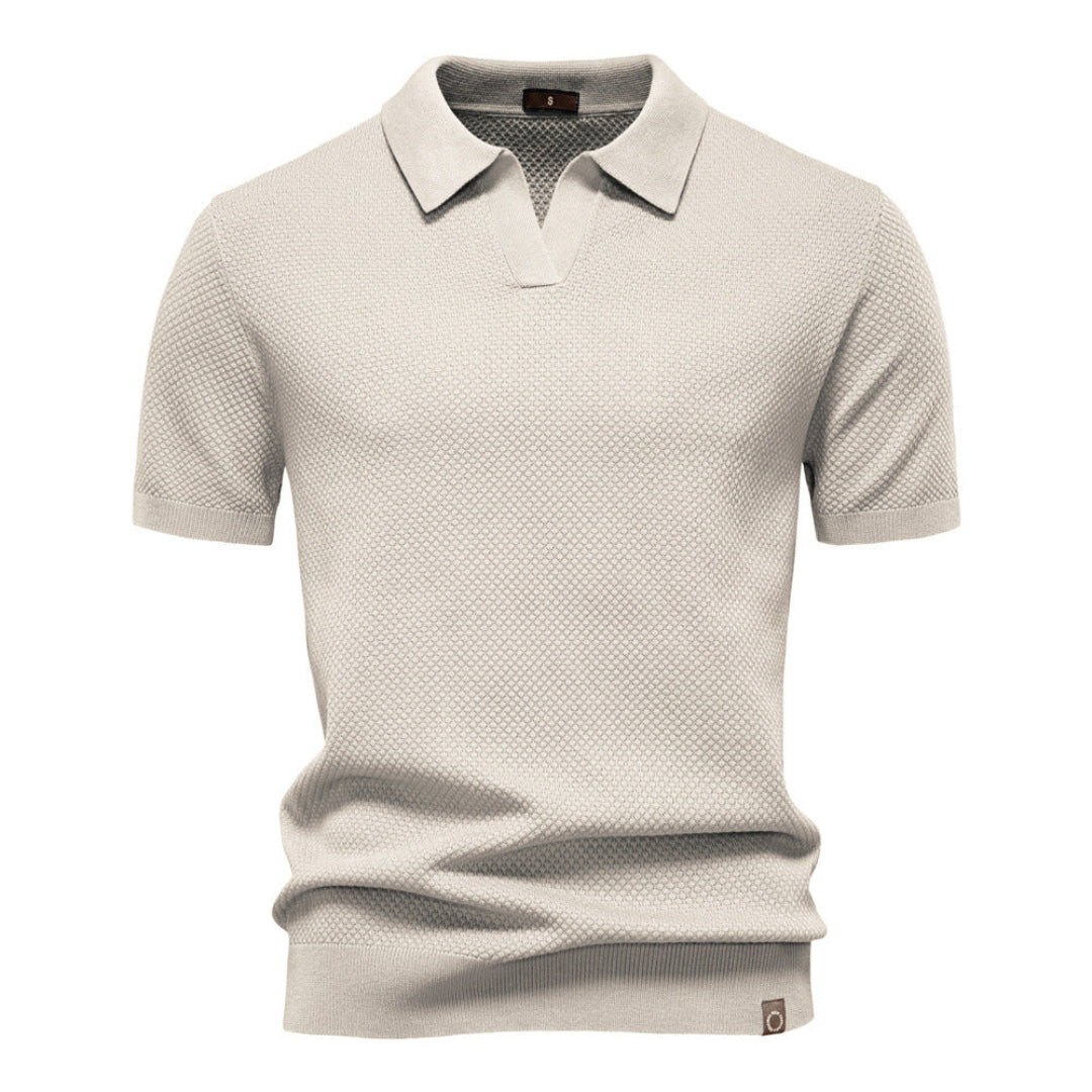 LEONE – Polo Uomo in Maglia Traforata Bianca