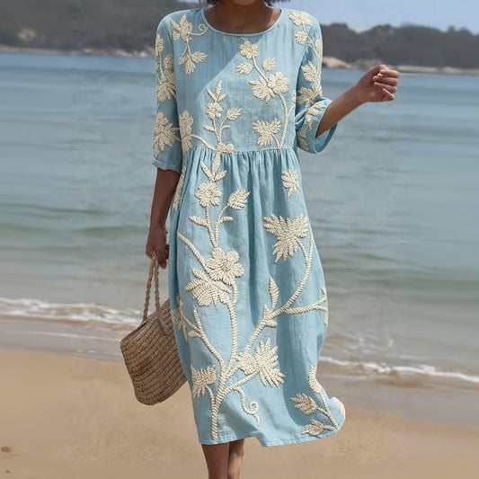 ALGHERO – Vestito Donna con Ricami Floreali