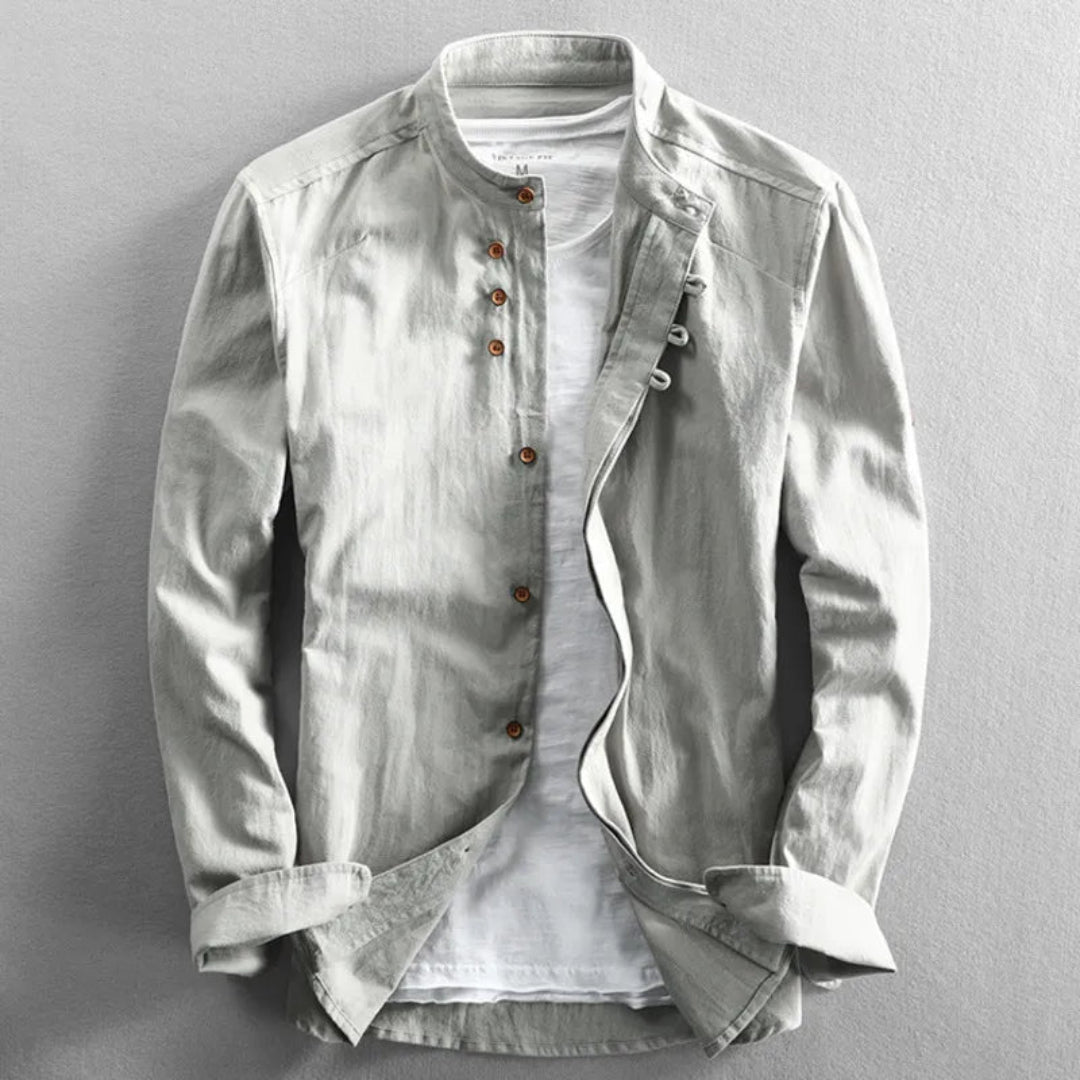 DANTE – Camicia Uomo in Lino con Collo Coreano