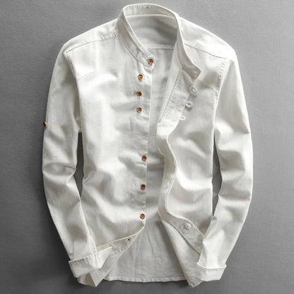 DANTE – Camicia Uomo in Lino con Collo Coreano