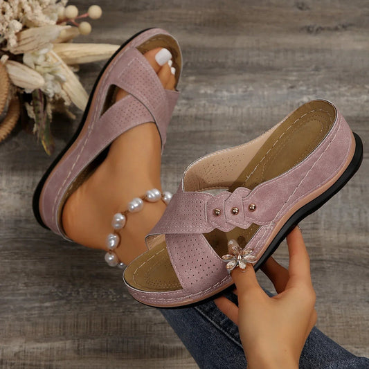 ORNELLA – Sandali Donna Comfort con Fascia Incrociata e Borchie