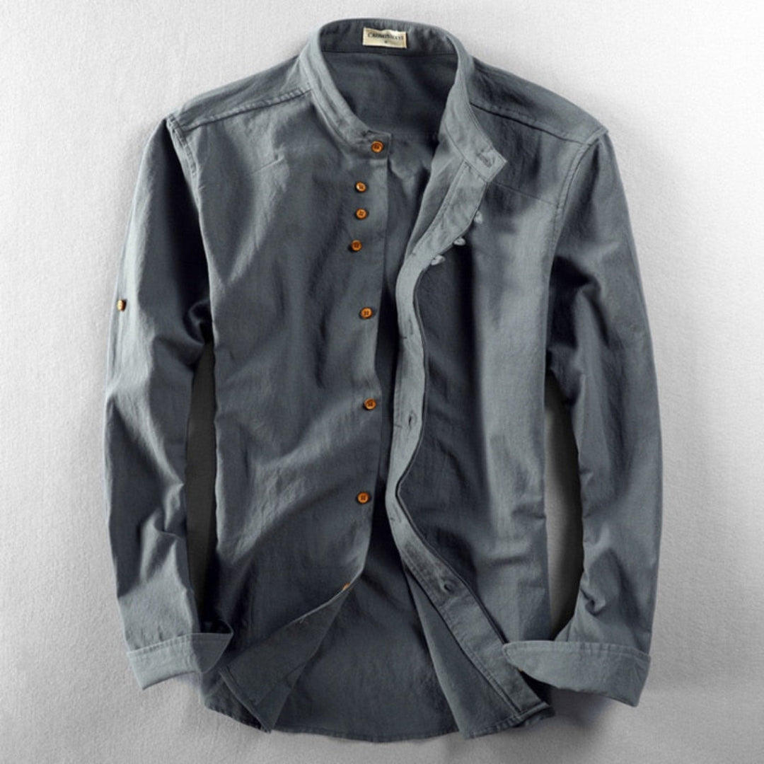 DANTE – Camicia Uomo in Lino con Collo Coreano