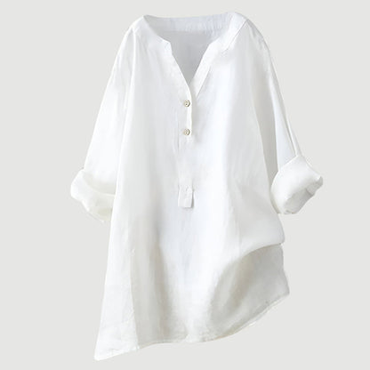 RAVENNA – Blusa Donna Oversize con Scollo a V e Bottoni