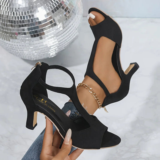 MARTA – Sandali Donna con Tacco a Spillo in Camoscio