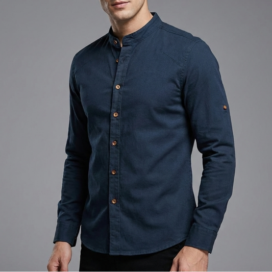 DANTE – Camicia Uomo in Lino con Collo Coreano