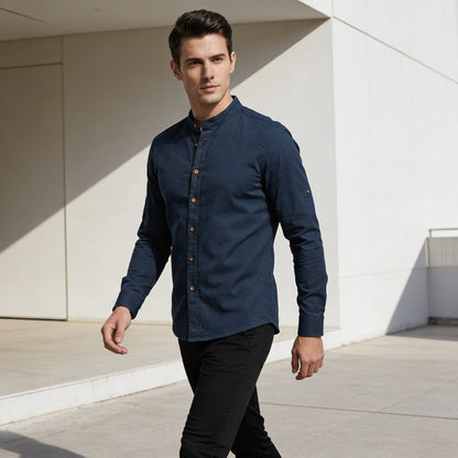 DANTE – Camicia Uomo in Lino con Collo Coreano