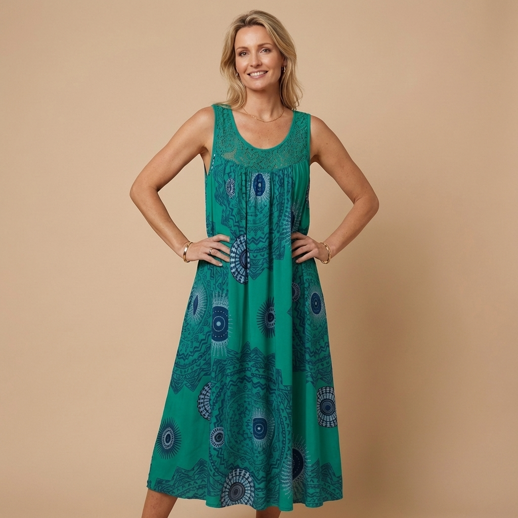 AGRIGENTO – Vestito Lungo Donna con Stampa Mandala
