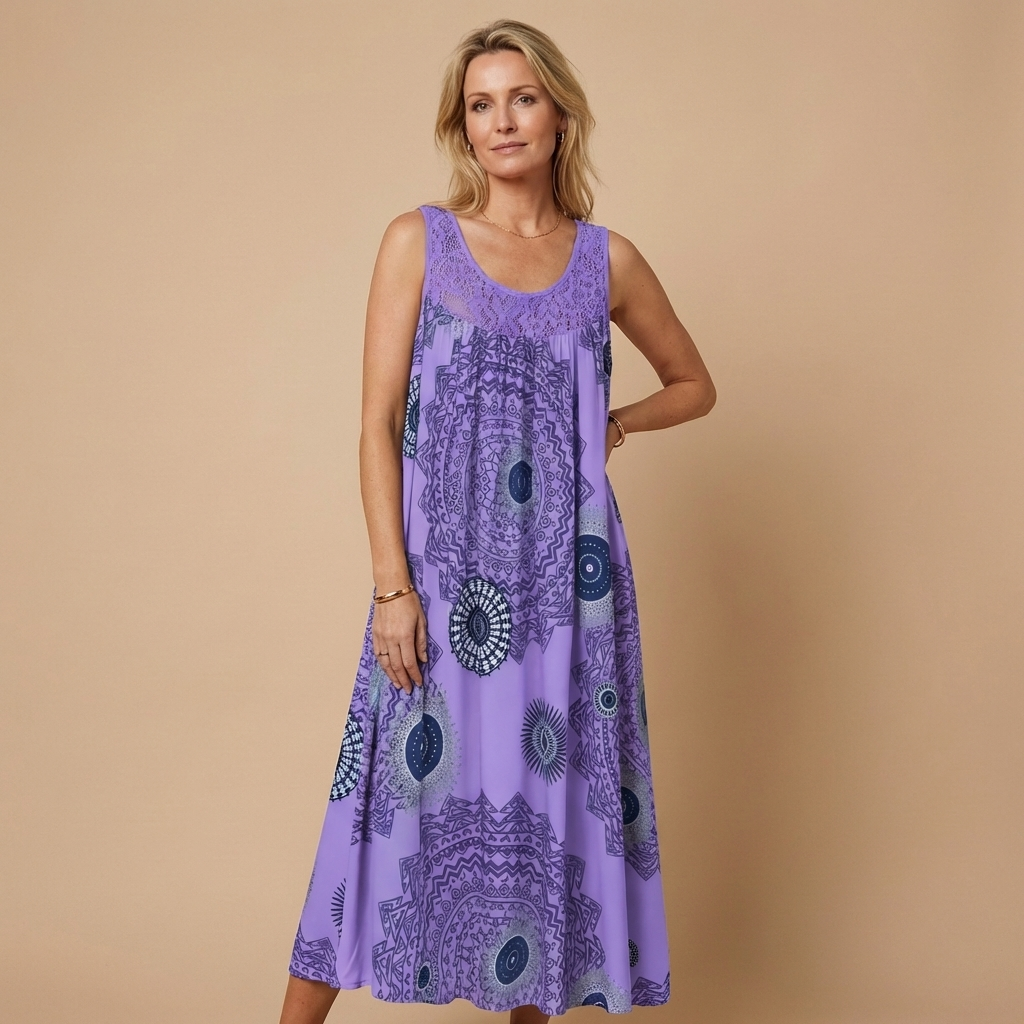 AGRIGENTO – Vestito Lungo Donna con Stampa Mandala