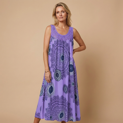 AGRIGENTO – Vestito Lungo Donna con Stampa Mandala