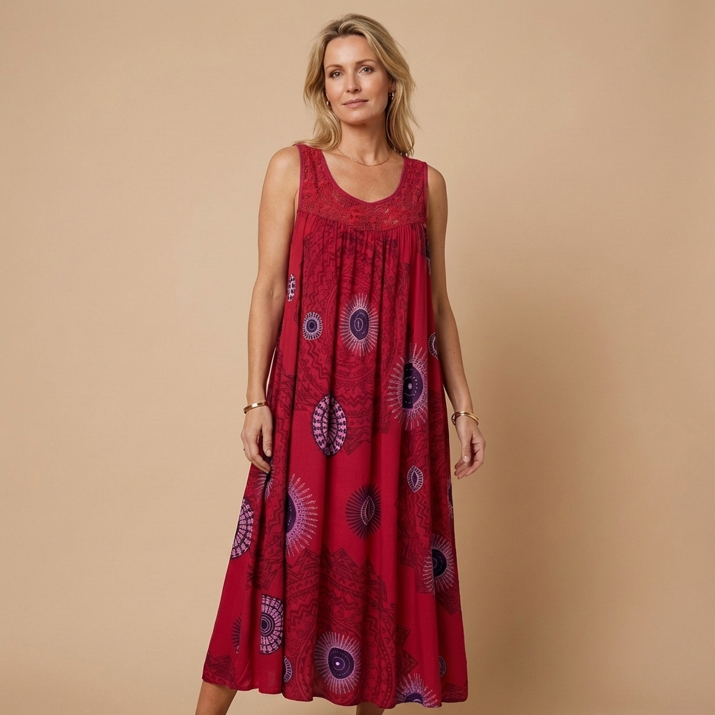 AGRIGENTO – Vestito Lungo Donna con Stampa Mandala