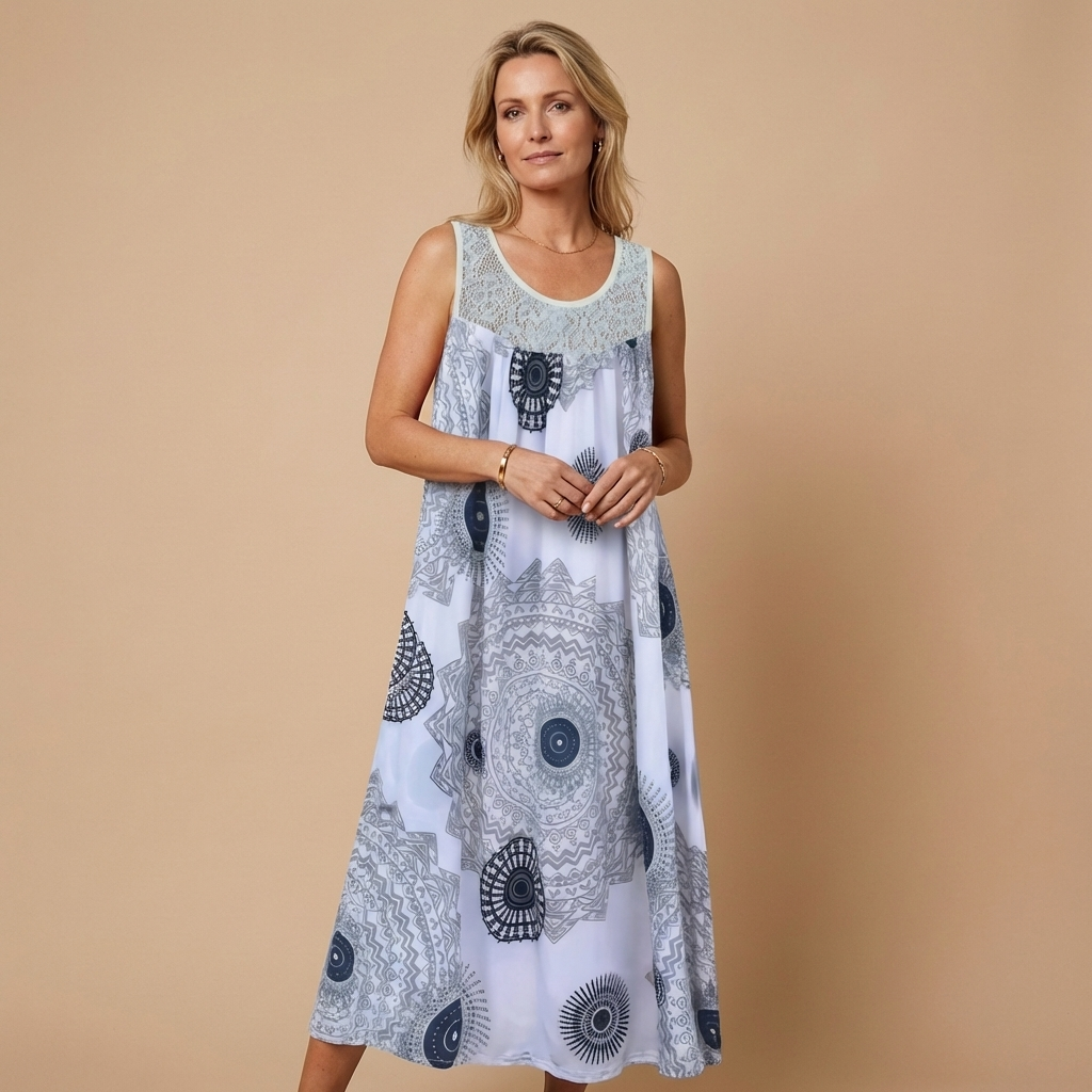 AGRIGENTO – Vestito Lungo Donna con Stampa Mandala