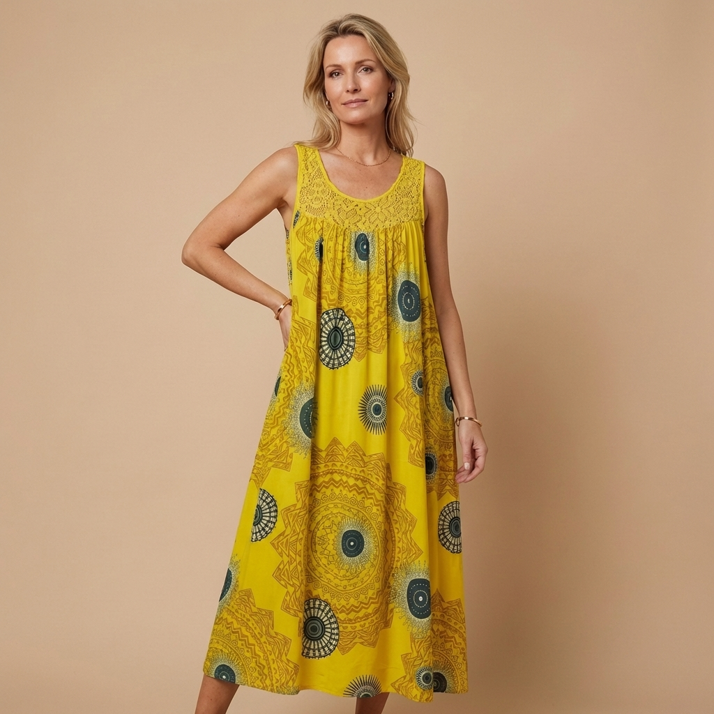 AGRIGENTO – Vestito Lungo Donna con Stampa Mandala