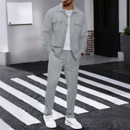 LEANDRO – Completo Uomo Camicia e Pantalone in Waffle