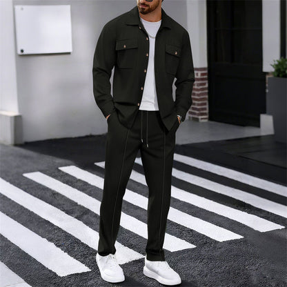 LEANDRO – Completo Uomo Camicia e Pantalone in Waffle