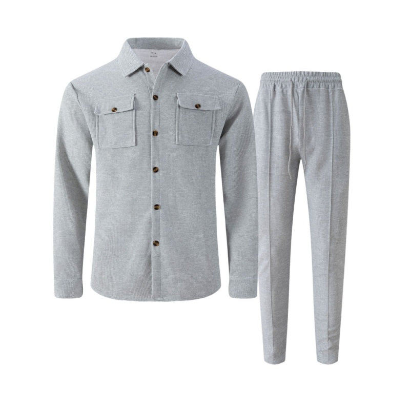 LEANDRO – Completo Uomo Camicia e Pantalone in Waffle