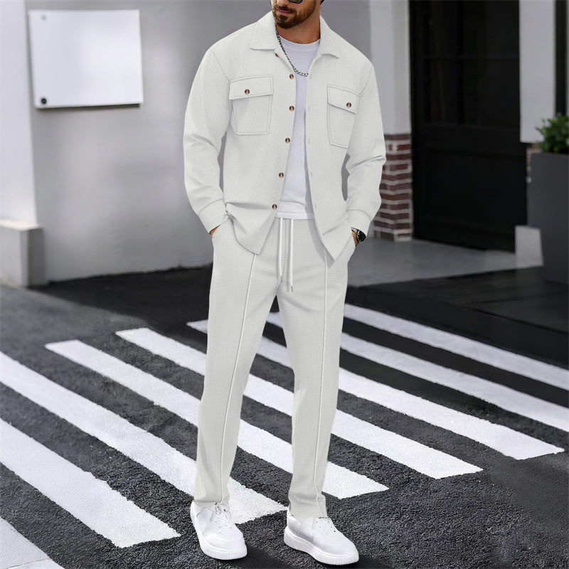 LEANDRO – Completo Uomo Camicia e Pantalone in Waffle