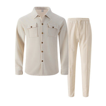 LEANDRO – Completo Uomo Camicia e Pantalone in Waffle